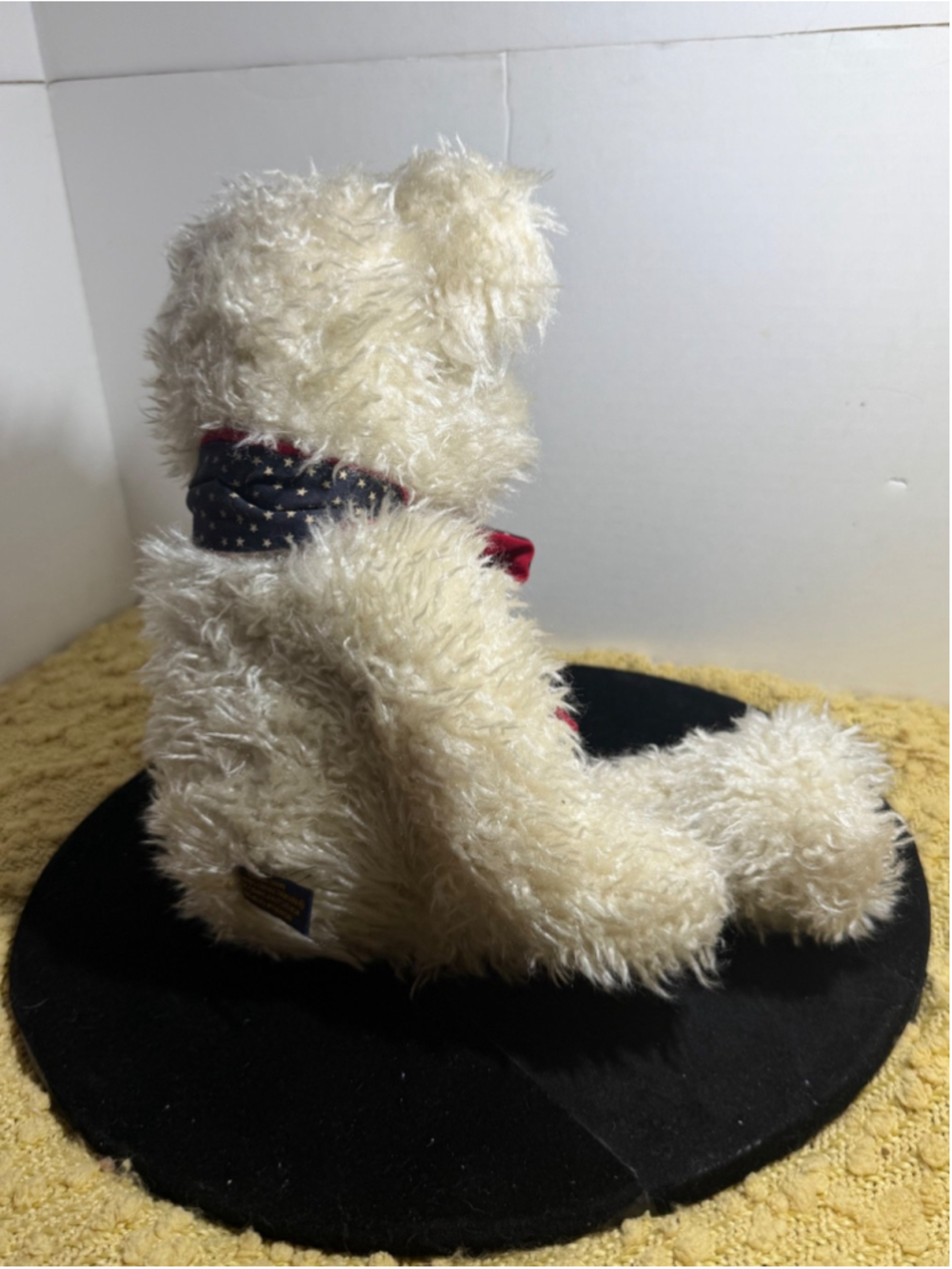 Boyds Collection Ltd 1998 Plush Teddy Bear White Patriotic Star Bow Stuffed Anim - Picture 8 of 13